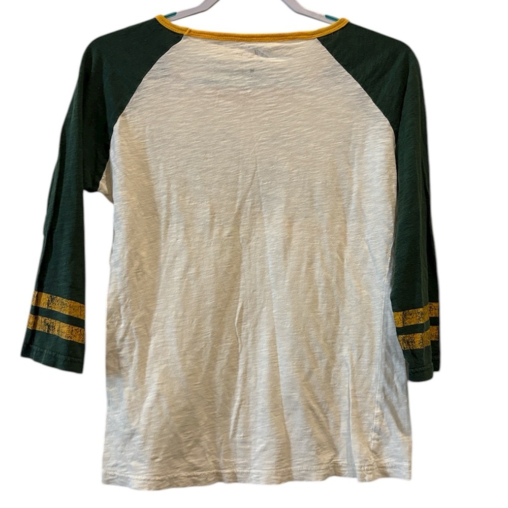 Carl Banks 4 Her Vintage Green Bay Packers Raglan Tee Medium 3/4 sleeve - Picture 5 of 7